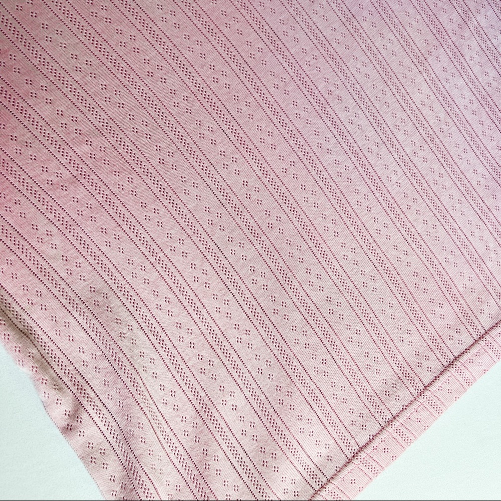 Baby Light Pink Pointelle Oversized Tee / Deadstock Fabric